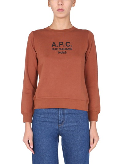 Shop Apc A.p.c. Women's Brown Cotton Sweatshirt