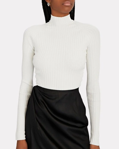 Shop Dion Lee Figure 8 Reversible Rib Knit Top In Ivory