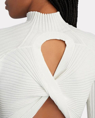 Shop Dion Lee Figure 8 Reversible Rib Knit Top In Ivory