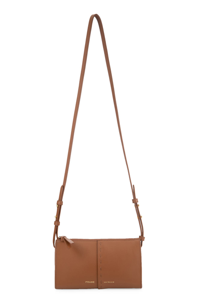 Shop Frame Les Second Leather Wallet Crossbody Bag In Tobacco