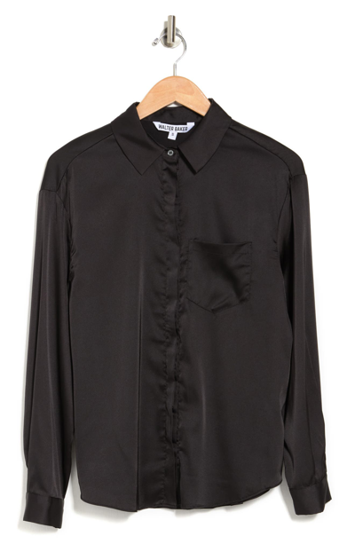 Walter Baker Bella Patch Pocket Shirt In Black