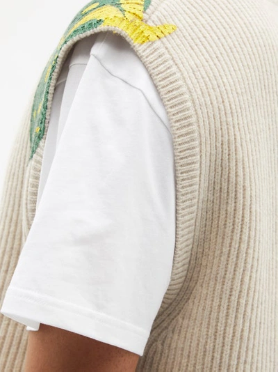 Intarsia Sweater Vest in Beige - JW Anderson