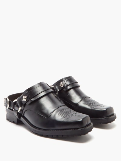 Black Leather Slip-on Loafers