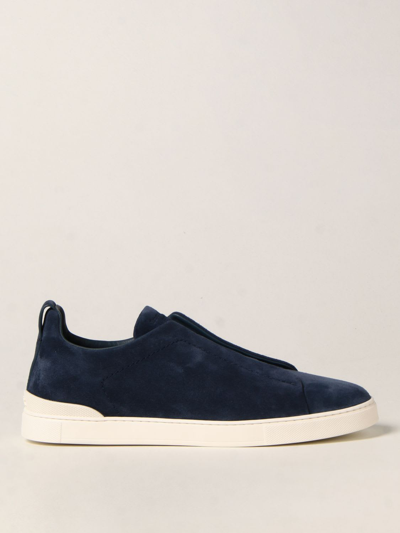 Shop Ermenegildo Zegna Sneakers Shoes Men  In Blue
