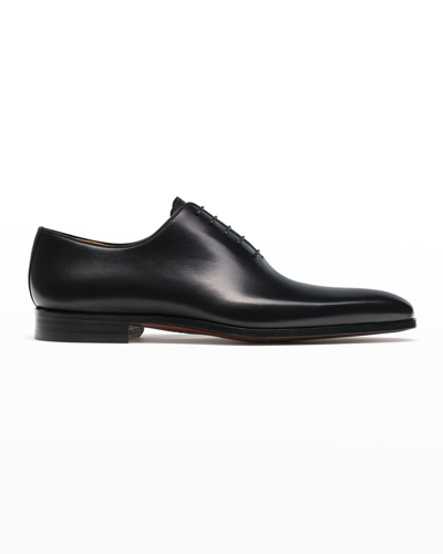 Magnanni Almond-toe Leather Oxford Shoes In Black