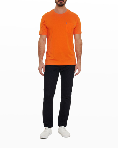 Shop Robert Graham Men's Myles Pima Cotton T-shirt In Burnt Orange