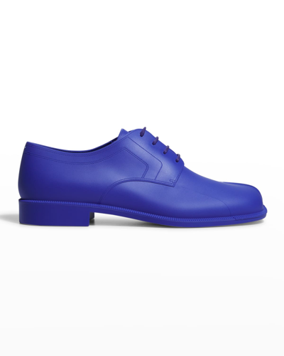 Shop Maison Margiela Men's Split-toe Tonal Derby Shoes In Blue