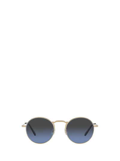 Shop Oliver Peoples Round Frame Sunglasses In Gold