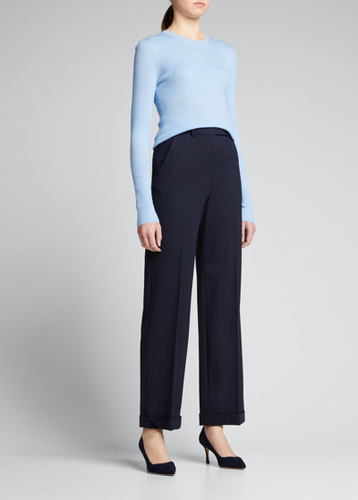 Shop Michael Kors Hutton Ribbed Cashmere Pullover In Oxford