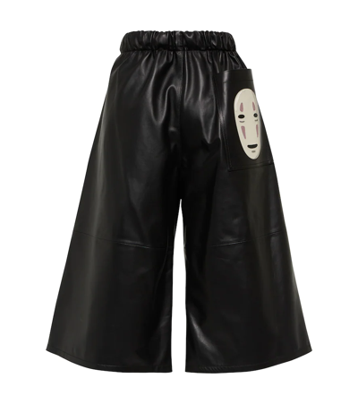 Shop Loewe X Spirited Away Kaonashi Leather Culottes In Black