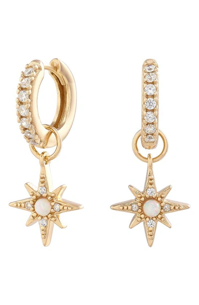 Shop Olivia Burton Celestial Star Drop Huggie Hoop Earrings In Gold