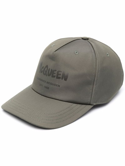 Shop Alexander Mcqueen Logo-printed Cap In Green