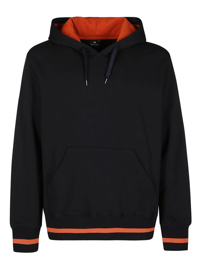 Shop Ps By Paul Smith Ps Paul Smith Happy Print Drawstring Hoodie In Black