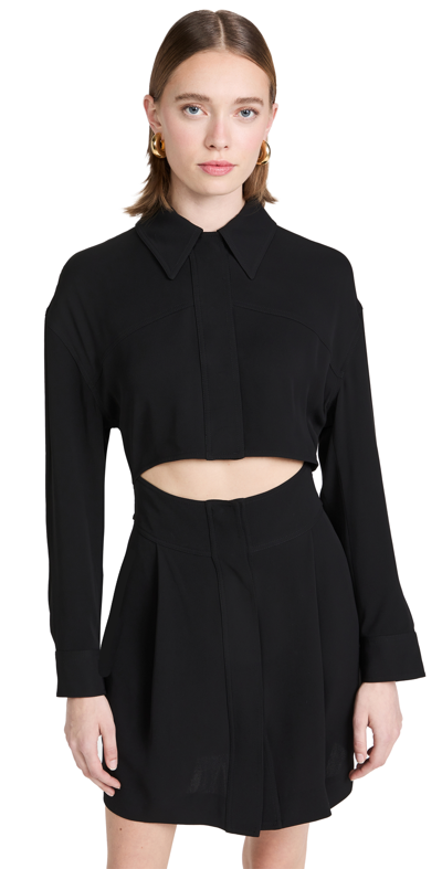 Shop Victoria Beckham Trompe Shirt Dress In Black