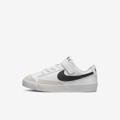 Shop Nike Blazer Low '77 Little Kids' Shoes In White,black,white,washed Teal