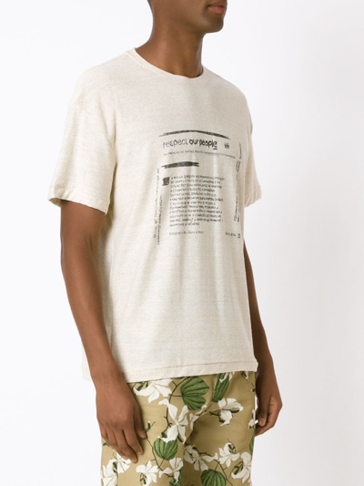 Osklen Respect Our People-print Short-sleeve T-shirt In Neutrals
