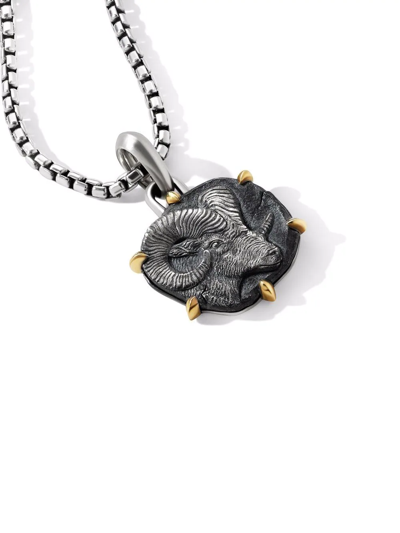 David Yurman Men's Sterling Silver & 18k Yellow Gold Zodiac Amulet Enhancer In Silver