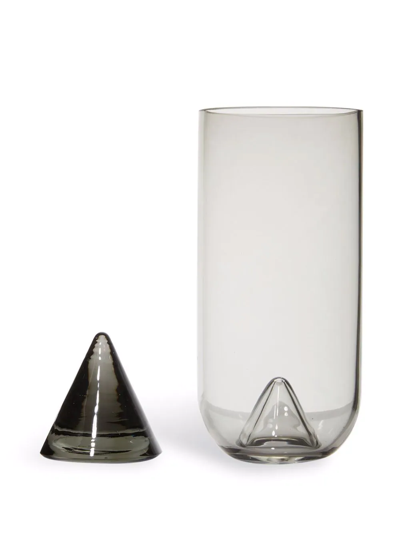 Shop Aytm Glacies Glass Vase In Black