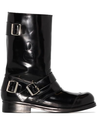 Shop Stefan Cooke Buckled Ankle Boots In Black