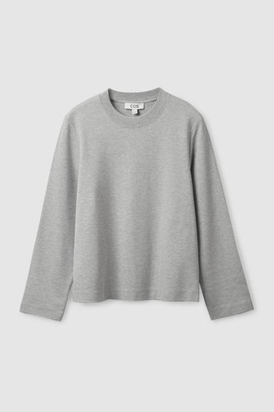 Shop Cos Slim-fit Heavyweight Long-sleeved T-shirt In Grey