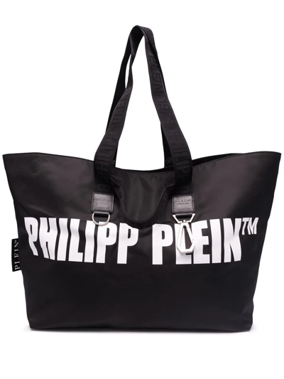 Shop Philipp Plein Logo-print Tote Bag In Black