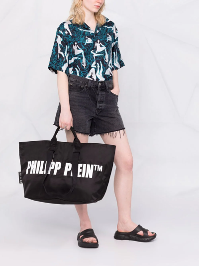Shop Philipp Plein Logo-print Tote Bag In Black