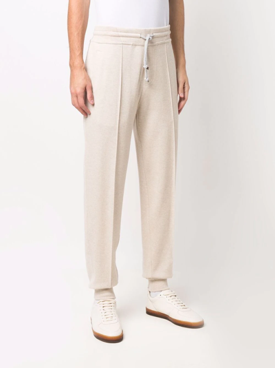 Brunello Cucinelli Drawstring Track Pants In Neutrals