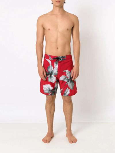 Osklen Floral-print Swim Shorts In Red