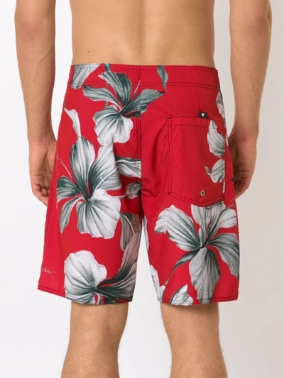 Osklen Floral-print Swim Shorts In Red