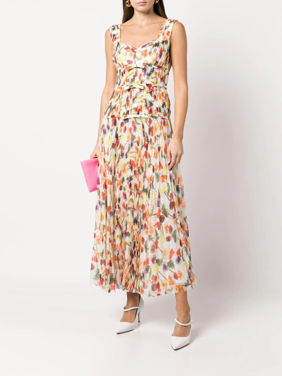 Jason Wu Collection Floral-print Crinkle Chiffon Midi Day Dress In ...