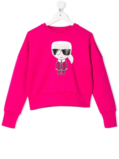 Shop Karl Lagerfeld Karl Motif-print Sweatshirt In Pink
