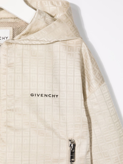 Shop Givenchy 4g-print Hooded Jacket In Neutrals