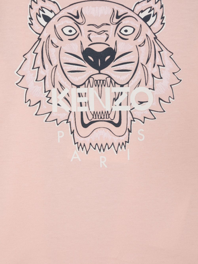Kenzo Pink T-shirt For Baby Girl With Tiger In Pink