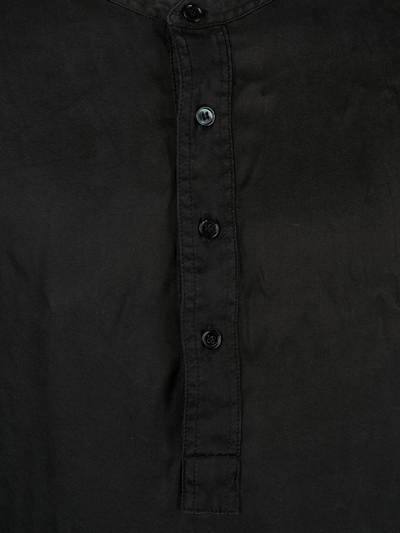 Shop Tom Ford Henley Stretch-silk Loungewear Shirt In Black