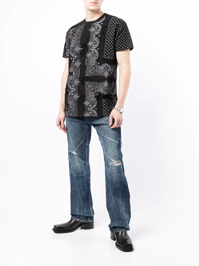 Givenchy Distressed-effect Bandana-print T-shirt In Black