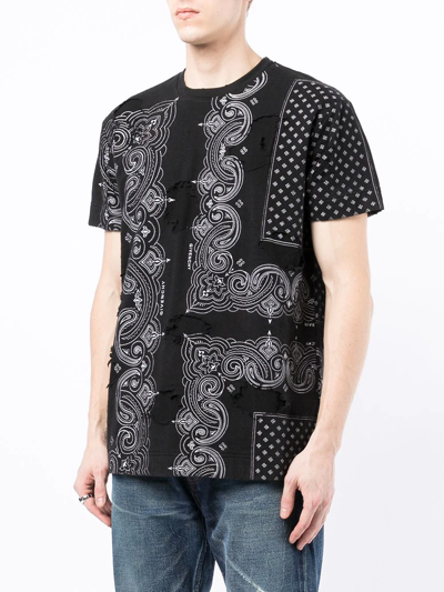Givenchy Distressed-effect Bandana-print T-shirt In Black