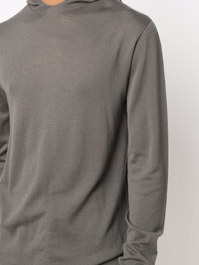 Shop Rick Owens Long-sleeve Hoodie In Grey