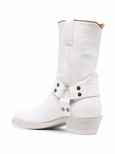 Shop Buttero Square Toe Boots In White