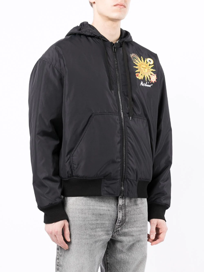 Shop Moschino Sun-print Puffer Jacket In Black