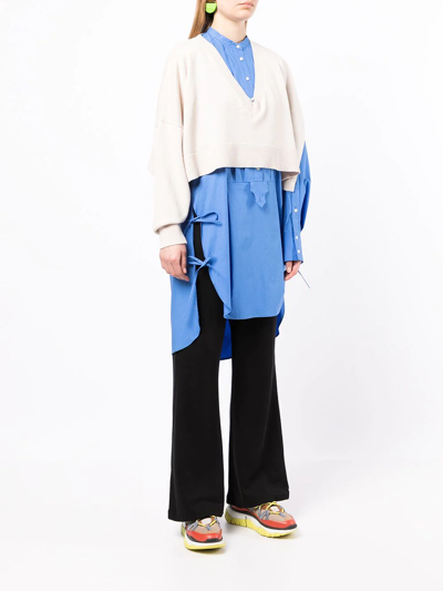 Enföld V-neck Cropped Jumper In Blue