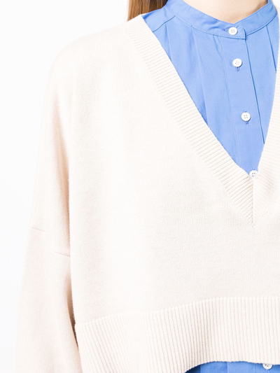 Enföld V-neck Cropped Jumper In Blue