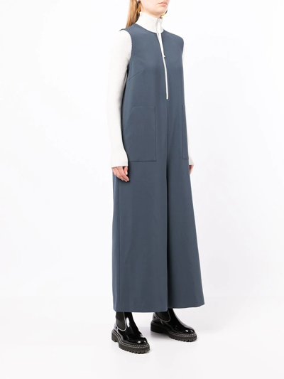 Shop Enföld High-neck Two-tone Jumpsuit In Blue