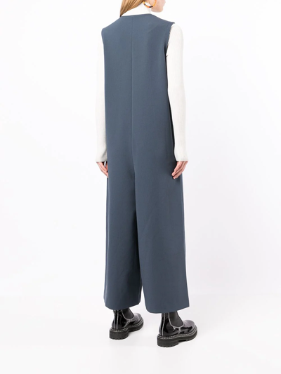 Shop Enföld High-neck Two-tone Jumpsuit In Blue