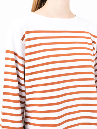 Shop Enföld Stripe Print Sweatshirt In White