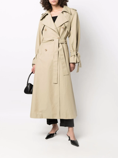 Shop Dorothee Schumacher Double-breasted Trench Coat In Neutrals