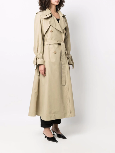 Shop Dorothee Schumacher Double-breasted Trench Coat In Neutrals