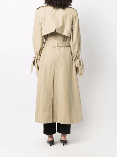 Shop Dorothee Schumacher Double-breasted Trench Coat In Neutrals