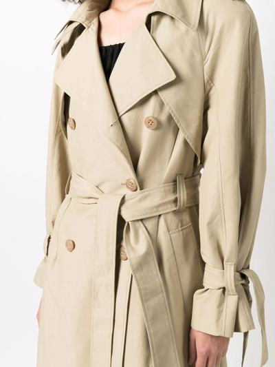 Shop Dorothee Schumacher Double-breasted Trench Coat In Neutrals