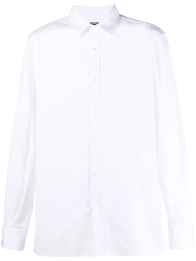 Shop Balmain Long-sleeve Buttoned Shirt In White