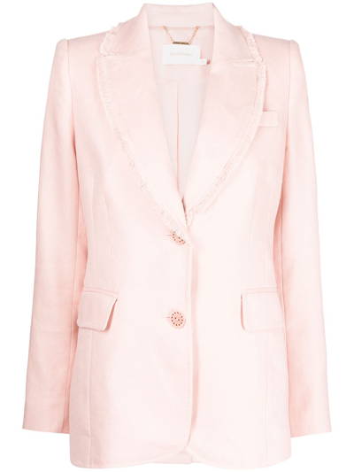 Shop Zimmermann Single-breasted Tailored Blazer In Pink